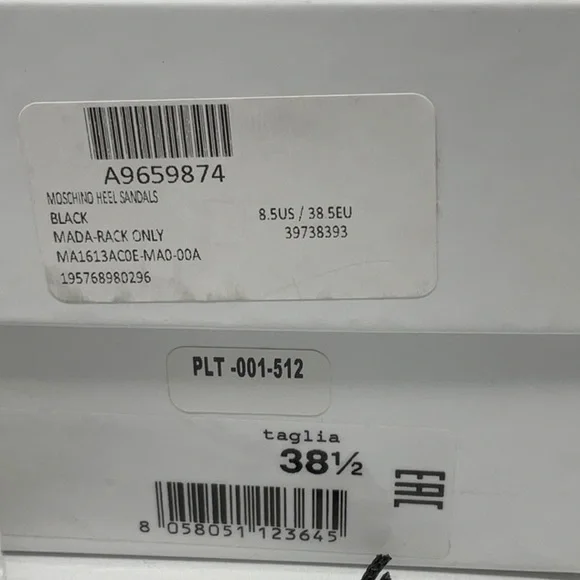 NIB Moschino Couture biker motif black ankle strap sandals, size 8.5 - Picture 6 of 9